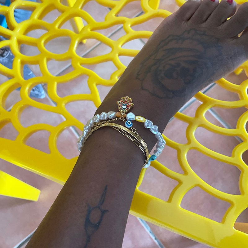 Evil Eye bokaláncok női rozsdamentes acél Hamsa kézi bokalánc láb karkötő Boho ékszerek nyári strand kiegészítők ajándék 2022