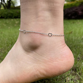 Skyrim Brățară de gleznă pentru femei, cu inimă simplă, pe picior, gleznă de plajă din oțel inoxidabil, bijuterii cu lanț pentru picioare, cadou 2023, comerț cu ridicata