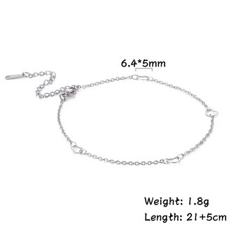 Skyrim Simple Heart Женска гривна за глезена на крака Плажна гривна от неръждаема стомана Boho Foot Chain Бижута 2023 г. Подарък на едро
