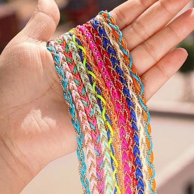 docona Set de glezne cu țesătură boemă colorată pentru femei, material etnic cu mai multe straturi, frânghie, glezne, bijuterii de petrecere pentru fete, comerț cu ridicata 9081