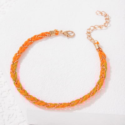 docona Set de glezne cu țesătură boemă colorată pentru femei, material etnic cu mai multe straturi, frânghie, glezne, bijuterii de petrecere pentru fete, comerț cu ridicata 9081