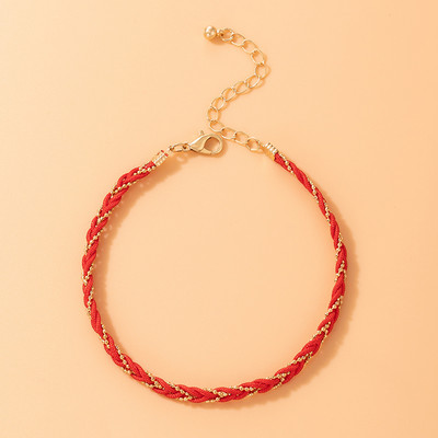 docona Set de glezne cu țesătură boemă colorată pentru femei, material etnic cu mai multe straturi, frânghie, glezne, bijuterii de petrecere pentru fete, comerț cu ridicata 9081