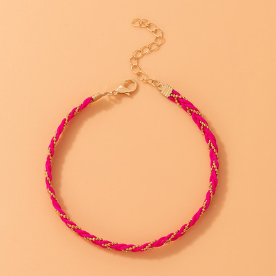 docona Set de glezne cu țesătură boemă colorată pentru femei, material etnic cu mai multe straturi, frânghie, glezne, bijuterii de petrecere pentru fete, comerț cu ridicata 9081