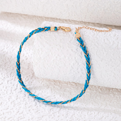 docona Set de glezne cu țesătură boemă colorată pentru femei, material etnic cu mai multe straturi, frânghie, glezne, bijuterii de petrecere pentru fete, comerț cu ridicata 9081