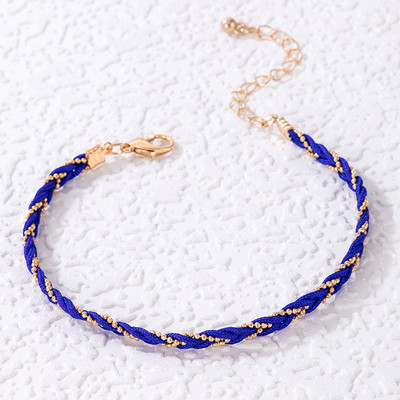 docona Set de glezne cu țesătură boemă colorată pentru femei, material etnic cu mai multe straturi, frânghie, glezne, bijuterii de petrecere pentru fete, comerț cu ridicata 9081