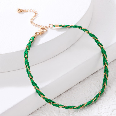 docona Set de glezne cu țesătură boemă colorată pentru femei, material etnic cu mai multe straturi, frânghie, glezne, bijuterii de petrecere pentru fete, comerț cu ridicata 9081