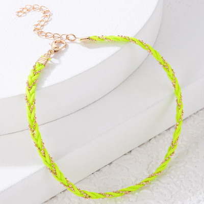 docona Set de glezne cu țesătură boemă colorată pentru femei, material etnic cu mai multe straturi, frânghie, glezne, bijuterii de petrecere pentru fete, comerț cu ridicata 9081