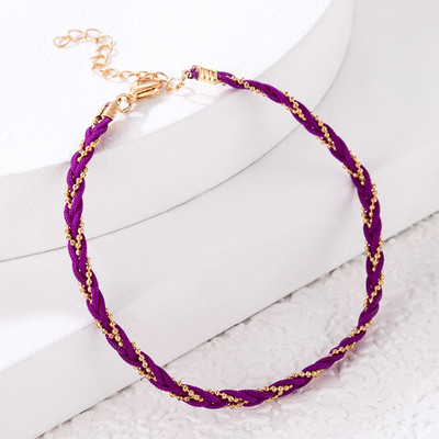 docona Set de glezne cu țesătură boemă colorată pentru femei, material etnic cu mai multe straturi, frânghie, glezne, bijuterii de petrecere pentru fete, comerț cu ridicata 9081