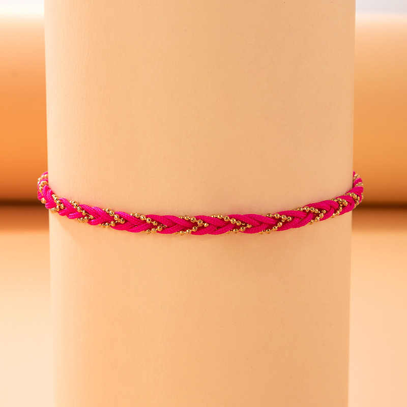 docona Set de glezne cu țesătură boemă colorată pentru femei, material etnic cu mai multe straturi, frânghie, glezne, bijuterii de petrecere pentru fete, comerț cu ridicata 9081