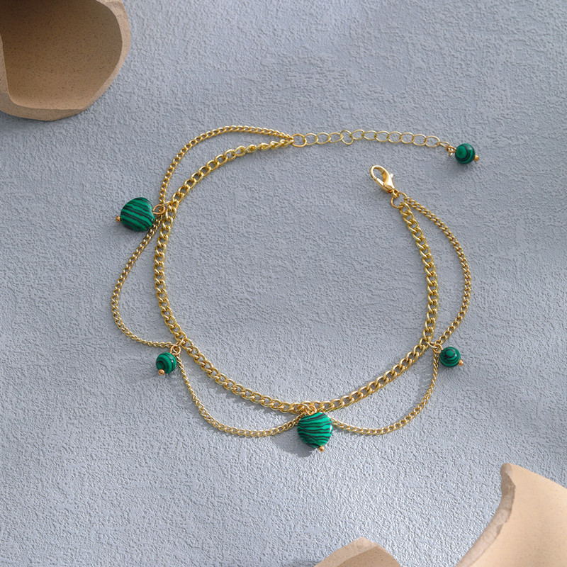 Nouă gleznă rotundă din piatră naturală pentru femei Tendință la modă Doamnelor Ieșire de vară Joacă pandantiv pentru gleznă Bijuterii din fabrică Outlet 2022 Nou