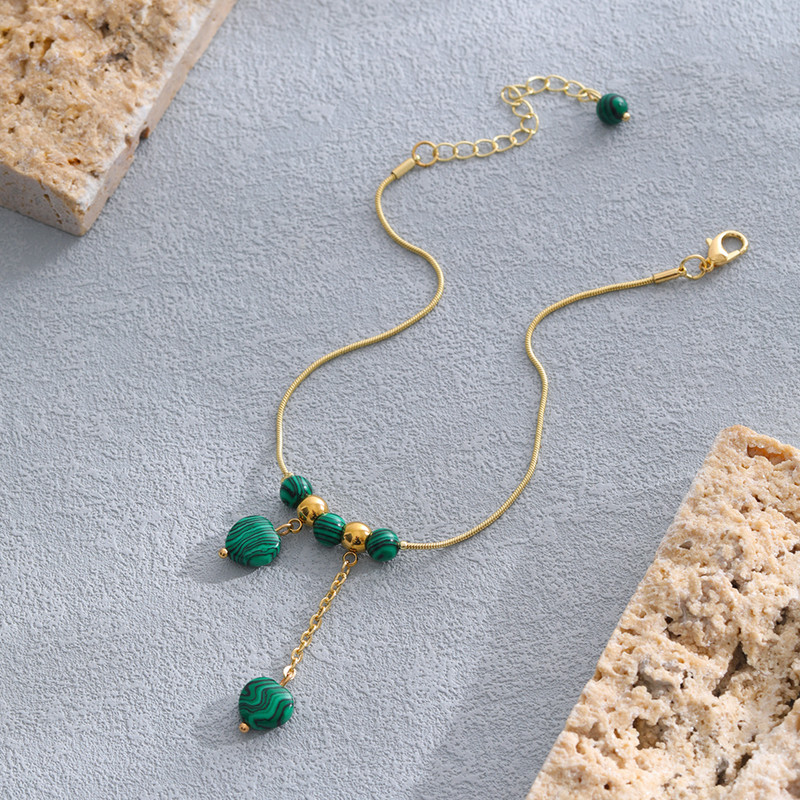 Nouă gleznă rotundă din piatră naturală pentru femei Tendință la modă Doamnelor Ieșire de vară Joacă pandantiv pentru gleznă Bijuterii din fabrică Outlet 2022 Nou