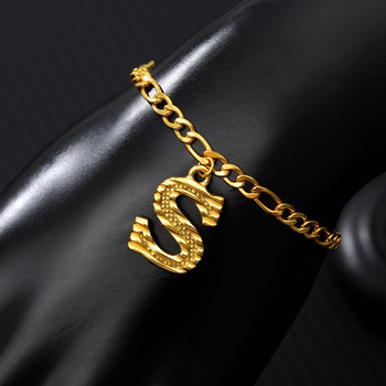 Глезени с начална буква AZ за жени Гривна за глезена от неръждаема стомана в златен цвят на веригата на крака Крак Женски модни бижута 2021