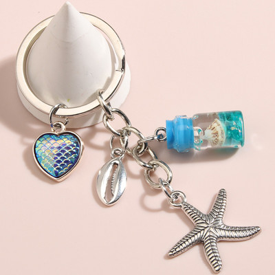 Breloc Sandbeach Shell Steaua de Mare Sirenă Broasca Testoasă Breloc Conch Drift Bottle Breloc Cadouri de mare pentru femei Bărbați Bijuterii lucrate manual