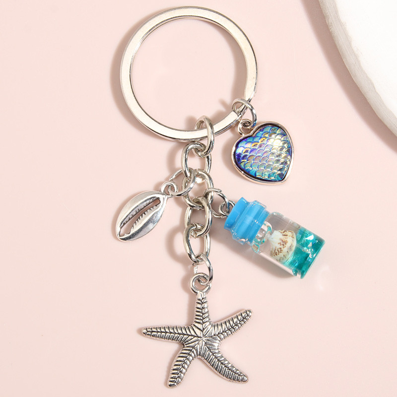 Breloc Sandbeach Shell Steaua de Mare Sirenă Broasca Testoasă Breloc Conch Drift Bottle Breloc Cadouri de mare pentru femei Bărbați Bijuterii lucrate manual