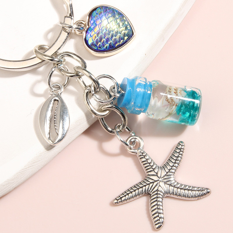 Breloc Sandbeach Shell Steaua de Mare Sirenă Broasca Testoasă Breloc Conch Drift Bottle Breloc Cadouri de mare pentru femei Bărbați Bijuterii lucrate manual