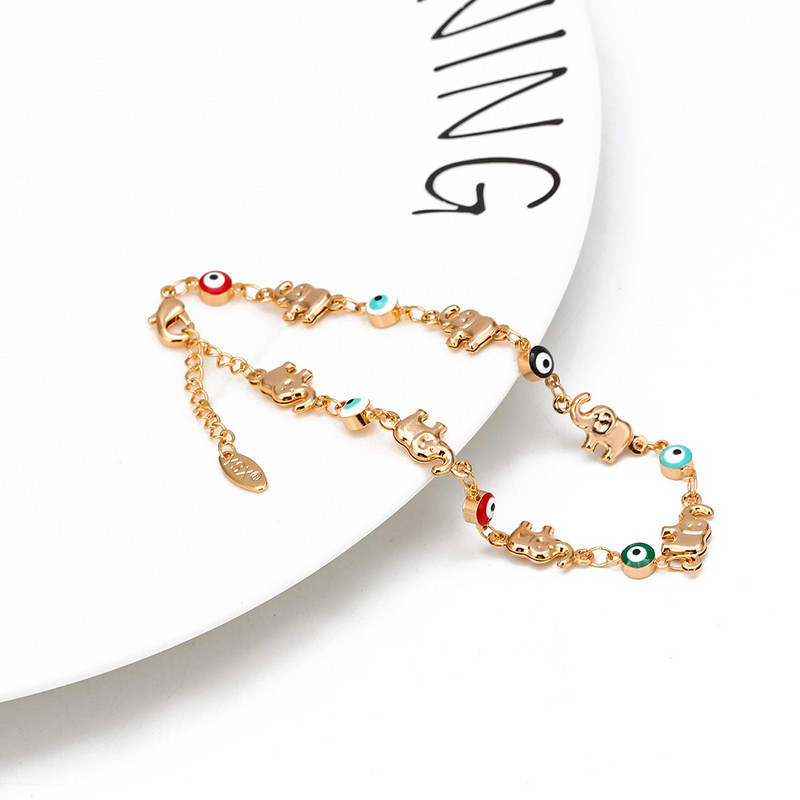 EVIL EYE, multicoloră, ochi turcesc, brăţară cu farmec, brăţară cu lanţ de culoare aurie, bijuterii reglabile pentru femei, fete, BD360