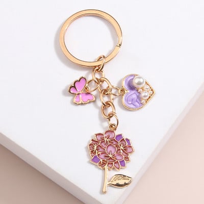 Breloc drăguț emailat fluture floare soare albină breloc inimă perle breloc cadouri grădină pentru femei bărbați bijuterii lucrate manual