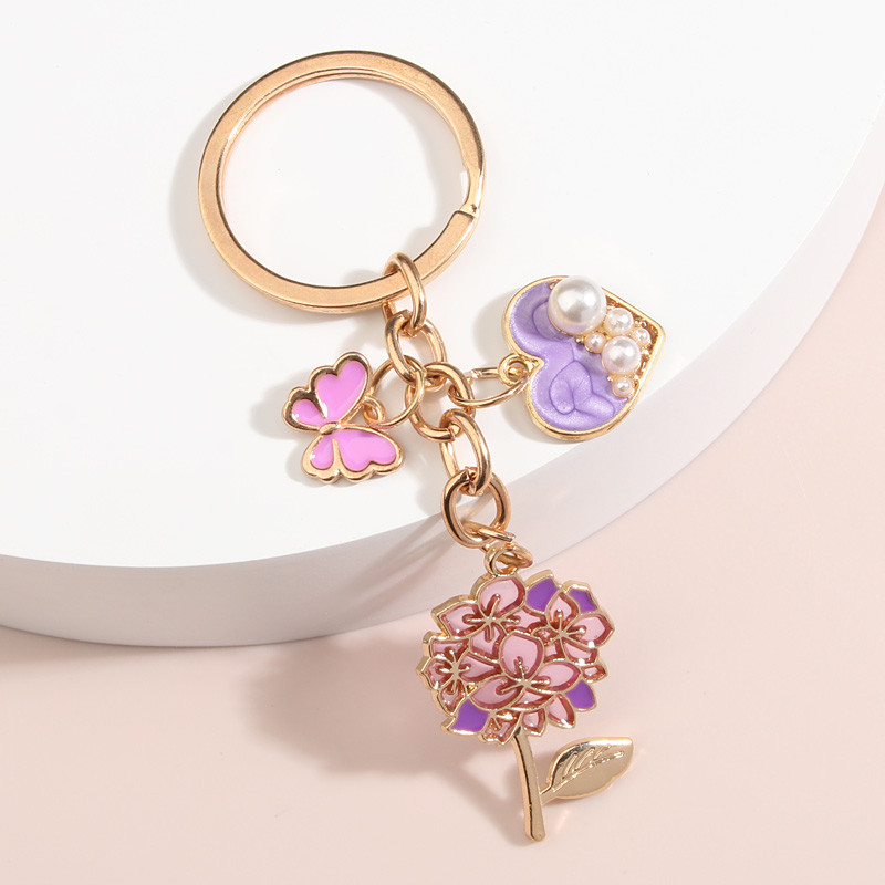 Breloc drăguț emailat fluture floare soare albină breloc inimă perle breloc cadouri grădină pentru femei bărbați bijuterii lucrate manual