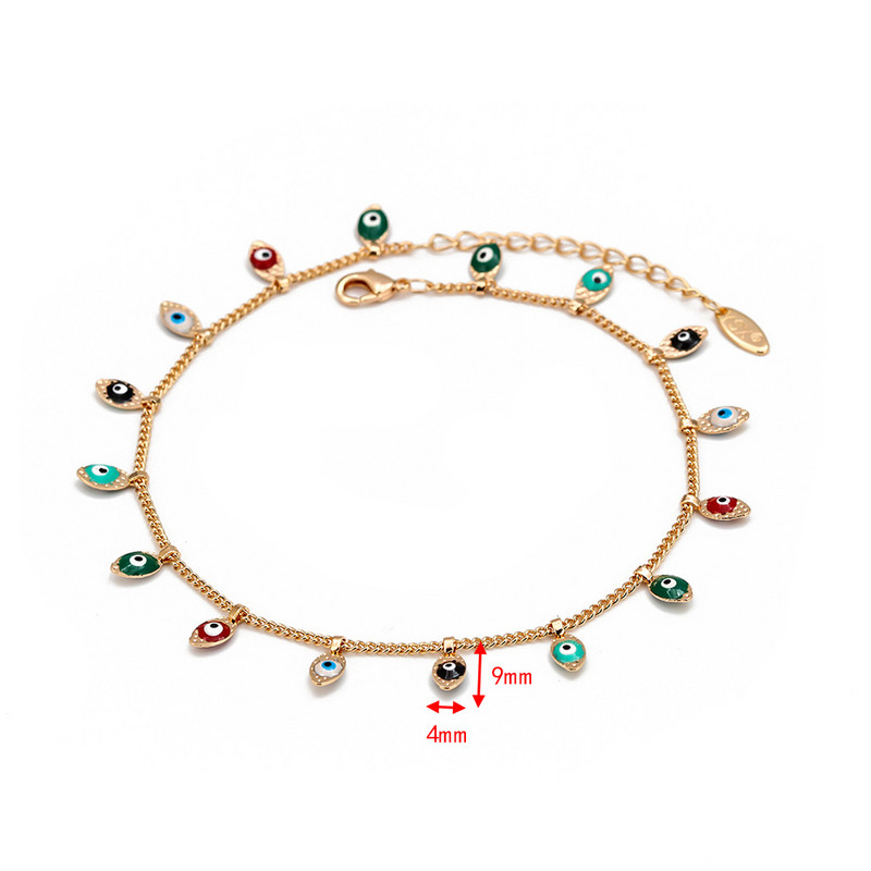 Lucky Eye Multi Color Turkish Evil Eye Bojt Bokalánc Arany színű láblánc Bokakarkötő Női Ékszer BE76