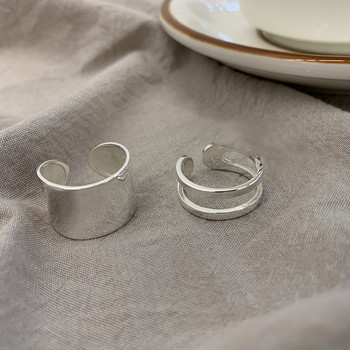 S925 ασημένια δαχτυλίδια για γυναίκες Κορεάτικο κυκλικό δαχτυλίδι πολλαπλών στρώσεων δαχτυλιδιών φαρδύ πρόσωπο κοσμήματα Χονδρική