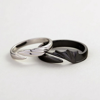 2022 Νέα επιχρυσωμένα δαχτυλίδια ζευγαριού 925 Μόδα δαχτυλίδια με φτερά αγγέλου και διαβόλου Δώρο επετείου κοσμημάτων