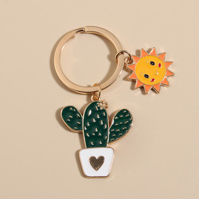 Breloc drăguț, soare, cactus, flori, breloc, litere, plante, brelocuri, cadouri deșert, pentru femei, bărbați, geantă, accesoriu, bijuterii lucrate manual