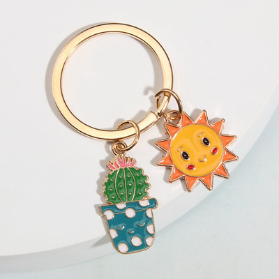 Breloc drăguț, soare, cactus, flori, breloc, litere, plante, brelocuri, cadouri deșert, pentru femei, bărbați, geantă, accesoriu, bijuterii lucrate manual