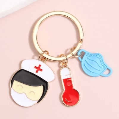 Nový prívesok na kľúče pre lekára a zdravotnú sestru, teplomer, prívesok na kľúče pre zdravotnícky personál, suvenírové darčeky pre ženy a mužov, ručne vyrobené šperky.