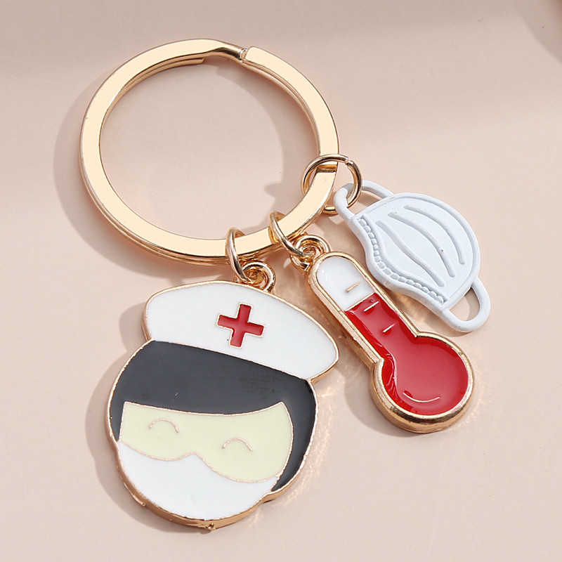 Nový prívesok na kľúče pre lekára a zdravotnú sestru, teplomer, prívesok na kľúče pre zdravotnícky personál, suvenírové darčeky pre ženy a mužov, ručne vyrobené šperky.