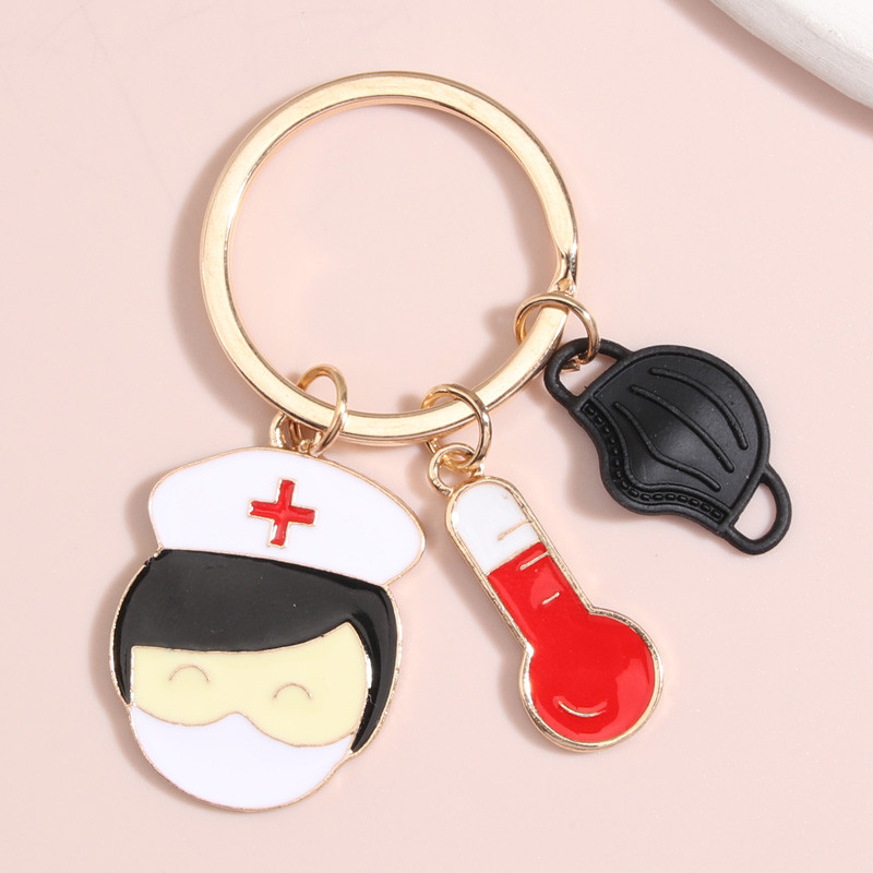 Nový prívesok na kľúče pre lekára a zdravotnú sestru, teplomer, prívesok na kľúče pre zdravotnícky personál, suvenírové darčeky pre ženy a mužov, ručne vyrobené šperky.