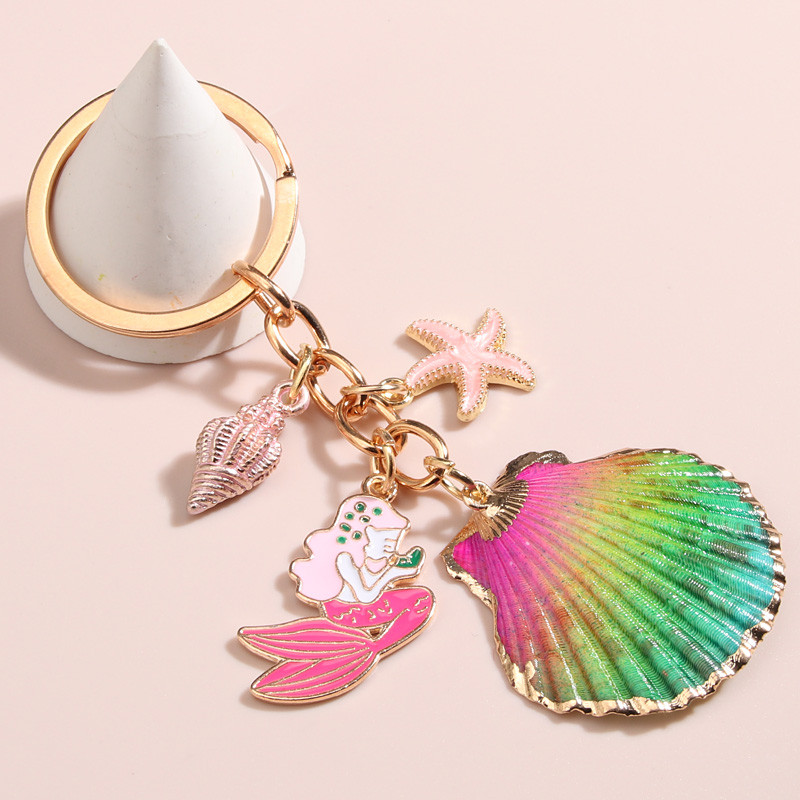 Breloc drăguț emailat Shell Conch Starfish Sirenă Breloc Mare Breloc Cadouri de vară pentru femei Fete DIY Bijuterii handmade