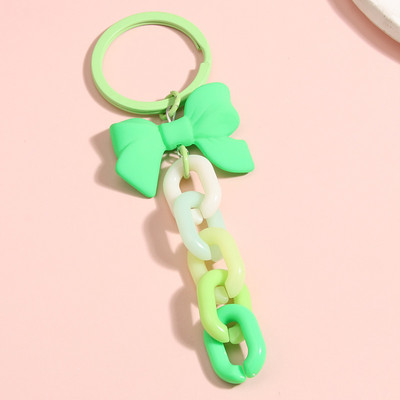 Akrylový plastový reťazec na kľúče Sladká kreativita Ručne vyrobený krúžok na kľúče s mašľou pre ženy a dievčatá Kabelka Prívesky Darčeky pre priateľstvo