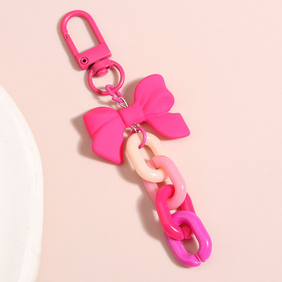 Akrylový plastový reťazec na kľúče Sladká kreativita Ručne vyrobený krúžok na kľúče s mašľou pre ženy a dievčatá Kabelka Prívesky Darčeky pre priateľstvo