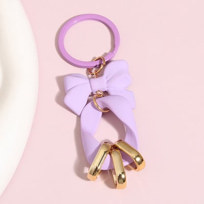 Akrylový plastový reťazec na kľúče Sladká kreativita Ručne vyrobený krúžok na kľúče s mašľou pre ženy a dievčatá Kabelka Prívesky Darčeky pre priateľstvo