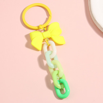 Akrylový plastový reťazec na kľúče Sladká kreativita Ručne vyrobený krúžok na kľúče s mašľou pre ženy a dievčatá Kabelka Prívesky Darčeky pre priateľstvo