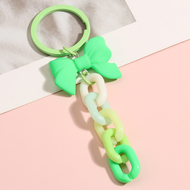 Akrylový plastový reťazec na kľúče Sladká kreativita Ručne vyrobený krúžok na kľúče s mašľou pre ženy a dievčatá Kabelka Prívesky Darčeky pre priateľstvo
