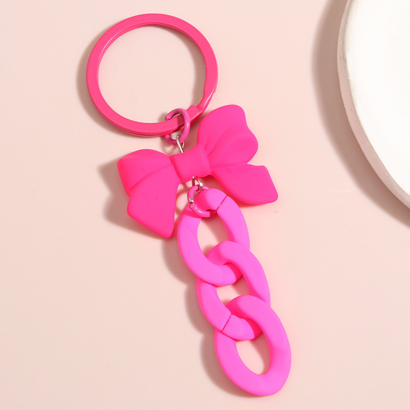 Akrylový plastový reťazec na kľúče Sladká kreativita Ručne vyrobený krúžok na kľúče s mašľou pre ženy a dievčatá Kabelka Prívesky Darčeky pre priateľstvo