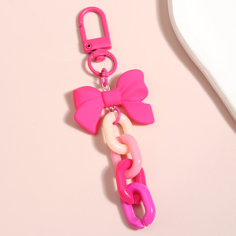 Akrylový plastový reťazec na kľúče Sladká kreativita Ručne vyrobený krúžok na kľúče s mašľou pre ženy a dievčatá Kabelka Prívesky Darčeky pre priateľstvo