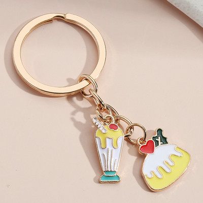 Breloc cu mâncare drăguț Cârnați Ou Tort Înghețată Ceai din lapte Perle Breloc Ceaiul de după-amiază Breloc pentru femei Cadouri Bijuterii lucrate manual