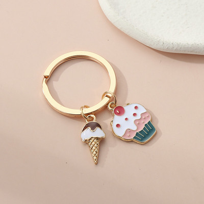 Breloc cu mâncare drăguț Cârnați Ou Tort Înghețată Ceai din lapte Perle Breloc Ceaiul de după-amiază Breloc pentru femei Cadouri Bijuterii lucrate manual