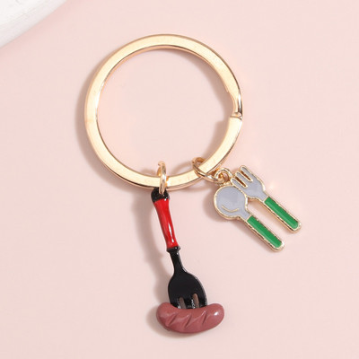 Breloc cu mâncare drăguț Cârnați Ou Tort Înghețată Ceai din lapte Perle Breloc Ceaiul de după-amiază Breloc pentru femei Cadouri Bijuterii lucrate manual