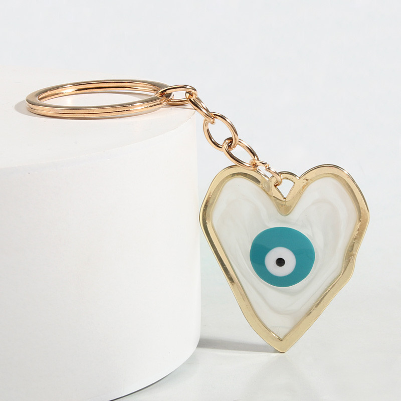 Breloc cu email punk Breloc cu ochi Brelocuri inimă Cadouri de suvenir pentru femei Bărbați Accesoriu geantă Cay Keys DIY Bijuterii simple