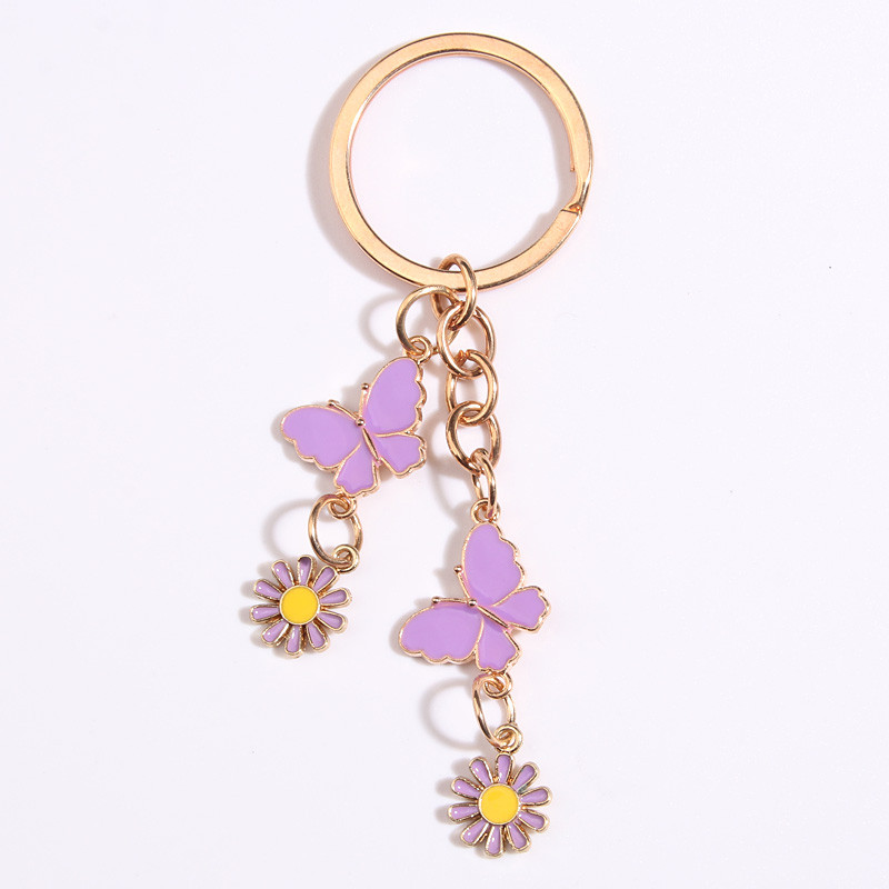 Roztomilý prívesok na kľúče s motýľom a kvetom, záhradný smaltovaný prívesok na kľúče so zvieratami, darčeky pre ženy a dievčatá, kabelky, doplnky, DIY šperky
