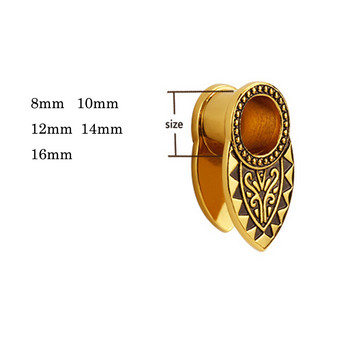 1Piece New Desgin Tribal Gold Den Ear Weight Ear Plug Tunnel Ear Expander Gauge Piercing Ear Stretcher Бижута за пиърсинг на тялото