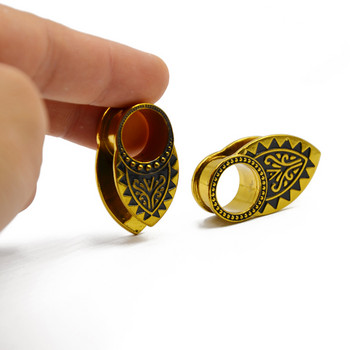 1Piece New Desgin Tribal Gold Den Ear Weight Ear Plug Tunnel Ear Expander Gauge Piercing Ear Stretcher Бижута за пиърсинг на тялото