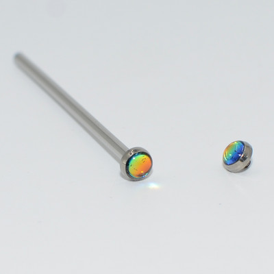 1 buc Film de titan Flash Bling Industrial Barbell ureche Tragus Helix Piercing urechi șurub interior cu ax din oțel chirurgical 14gX38mm