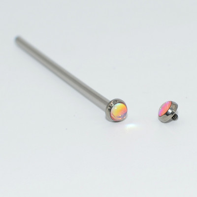 1 buc Film de titan Flash Bling Industrial Barbell ureche Tragus Helix Piercing urechi șurub interior cu ax din oțel chirurgical 14gX38mm