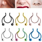 1 ks nový štýl parožia tvar nosového krúžku punková nosová spona z nehrdzavejúcej ocele nosová septum falošný tragus falošná septum piercing šperky