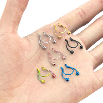 1 бр. Нов стил Antlers Shape Nose Ring Punk Nose Clip Неръждаема стомана Назална преграда False Tragus Faux Pregrada Бижута за пиърсинг на тялото