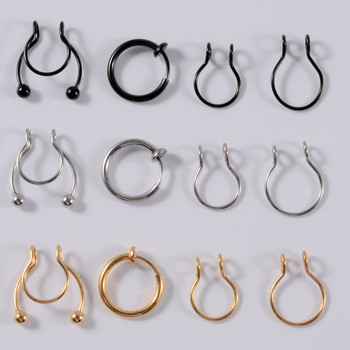 1 бр. Нов стил Antlers Shape Nose Ring Punk Nose Clip Неръждаема стомана Назална преграда False Tragus Faux Pregrada Бижута за пиърсинг на тялото